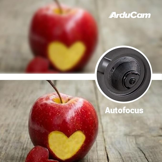 Arducam 4K 8MP IMX219 Autofocus USB Camera Module with Metal Case, 1080P Mini UVC USB2.0 Video Webcam with Microphone, 3.3ft/1m Cable for Computer, Laptop, Raspberry Pi, Jetson Nano