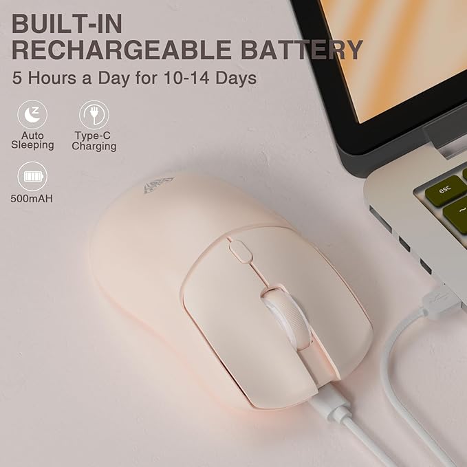 AULA SC580X Wireless Gaming Mouse, Tri-Mode 2.4G/BT5.0/USB-C Gaming Mice with 12000 DPI, 6 Programmable Buttons, Rechargeable Computer Mouse for Laptop/PC/Mac/Tablet