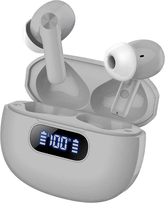 Wekily Wireless Earbuds, Bluetooth 5.3 Headphones LED Power Display, 2025 New Wireless Earphones, 4 ENC Noise Cancelling Mic, HiFi Stereo, 48H Playtime Mini Case IP7 Waterproof for iOS Android