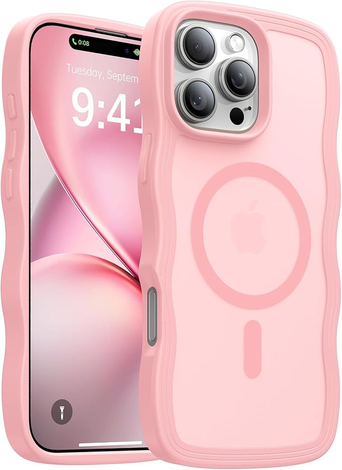 Magnetic for iPhone 16 Pro Max Case[Compatible with MagSafe][Military-Grade Drop Protection][Anti-Yellowing] Shockproof Translucent Matte Cover for iPhone 16 Pro Max Phone Case,PeachPink
