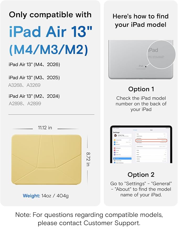 MOFT Dynamic Folio Case for iPad Air 13-inch (M4 2026 / M3 2025 / M2 2024),Slim Magnetic Stand Case with 20+ Viewing Angles, Auto Wake/Sleep,Ultra Thin, Panna Cotta x Faded Jeans