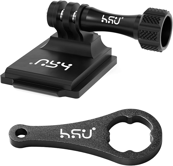 HSU Aluminum NVG Helmet Mount with Aluminum Thumbscrew Compatible with GoPro Hero 13/12/11/10 Black, Hero 9/8/7/6/5, Tactical Helmet for DJI Osmo Action 2, Insta360 ONE R/AKASO and Most Action Cameras
