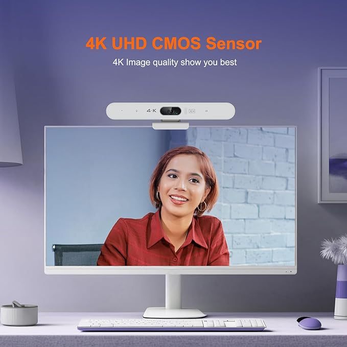 4K Video Conference Room Camera System with Remote Control, AI Auto Framing&Focus, Speaking Tracking, Digital Zoom, Webcam with Microphone and Speaker for Windows TV/PC/Laptop/Zoom/Teams/Skype