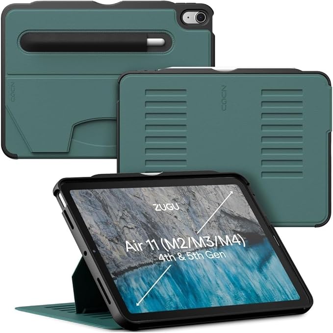 ZUGU CASE for iPad Air 11 M4 2026/M3 2025/M2 2024 iPad Air 4 & 5 10.9 Inch (2020/2022) - Protective, Ultra Thin, Magnetic Stand, Sleep/Wake Cover with Apple Pencil Charging & Storage - Pine