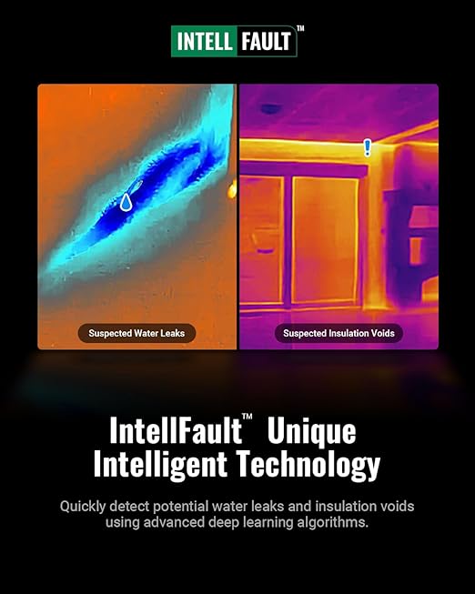 F2W Thermal Camera 256x192 IR Resolution,640x480 Super Resolution Thermal Imaging Camera, IntellFault Intelligent Scene,3.2" Screen,25Hz,-4°F to 1022°F,App Image Transfer & PC Analysis,Case