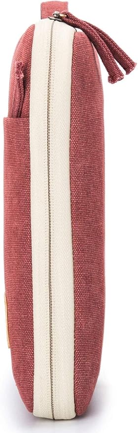 Kinmac 360° Heavy Duty Protective Laptop Sleeve Case Bag Cover with Handle for MacBook Air 13 inch,iPad Pro 13 inch and 13.3 inch HP,Dell,Lenovo,Asus,Acer Laptop (Wine Red Canvas)