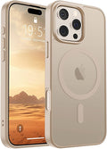 SUPFINE Magnetic for iPhone 16 Pro Case(Compatible with MagSafe)(Military Grade Drop Protection) Slim Translucent Matte Shockproof with Anti-Fingerprint Phone Case,Desert Gold