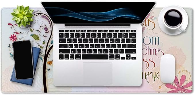 SSOIU Inspirational Christian Bible Verse Proberbs Quotes Extended Gaming Mouse Pad 35.5x15.7 in, Large Mouse Pad, She Opens Her Mouth with Wisdom and The Teaching of Kindness is on Her Tongue