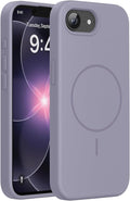Miracase Magnetic for iPhone 17e Case & iPhone 16e Case, [Soft Anti-Scratch Microfiber Lining], Compatible with MagSafe, Silicone Shockproof Protection Phone Case for iPhone 17e/16e, Lavender Gray