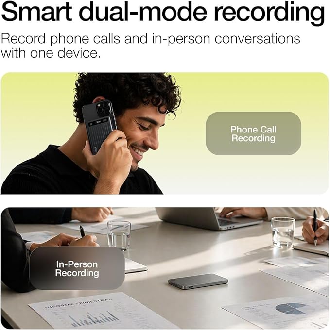 LIMU AI Voice Recorder, German Design AI Note Taking Device with GPT-5.5, Wireless Charging Audio Recorder, Transcribe, Summarize, MindMap, 125 Language, AI Assistant for Meetings, Calls, Lectures