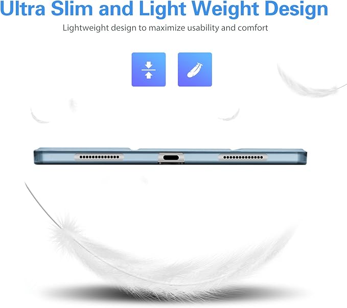 ProCase Smart Case for iPad Pro 12.9 2022/2021/2020/2018, Slim Stand Hard Back Shell Smart Cover for iPad Pro 12.9" 6th Gen/5th Gen/4th Gen/3rd Gen -SkyBlue