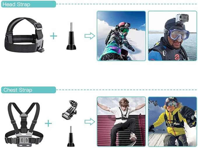 51-in-1 Action Camera Accessories Kit for GoPro Hero 11 10 9 8 Max 7 6 5 4 3 3+ 2 1 Black GoPro 2018 Session Fusion Silver White Insta360 DJI AKASO APEMAN YI Campark XIAOMI Action Camera