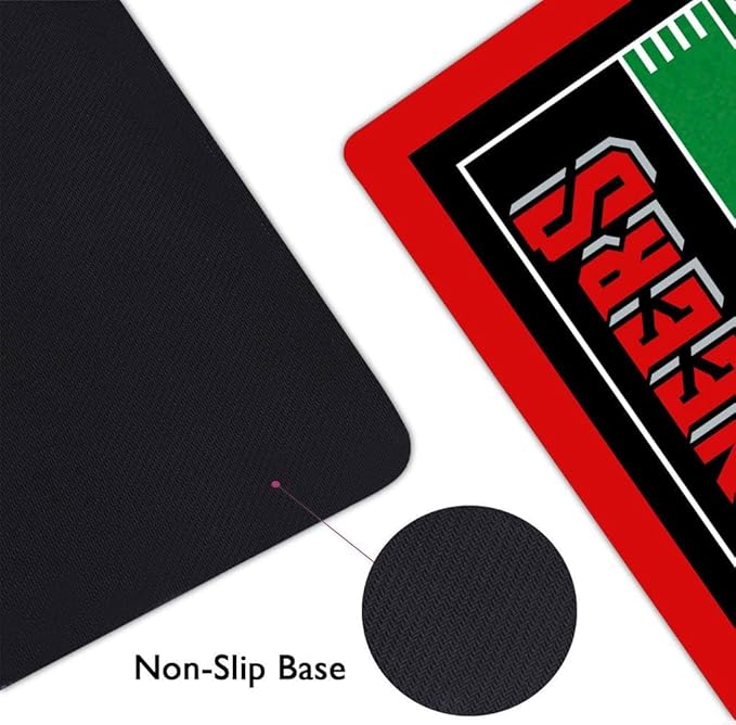 Large Gaming Mouse Pad, Mousepad with Non-Slip Rubber Base for Laptop Computer Desktop Keyboard,Football Fans Boy Husband Gift Dark Red Design Mat