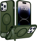 Magnetic Compatible with iPhone 14 Pro Max Case, [Built-in Invisible Kickstand][Compatible with MagSafe] [Military Grade Shockproof] Slim Translucent Matte Phone Case for iPhone 14 Pro Max 6.7"