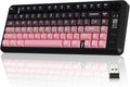 ZIYOU LANG M75 Wireless Gaming Keyboard, RGB Backlit Rechargeable 2000mAh Battery, Small Membrane But Mechanical Feel Keyboard with Smart Display & Knob, PBT Gradient keycaps for PC, MAC-BlackBerry