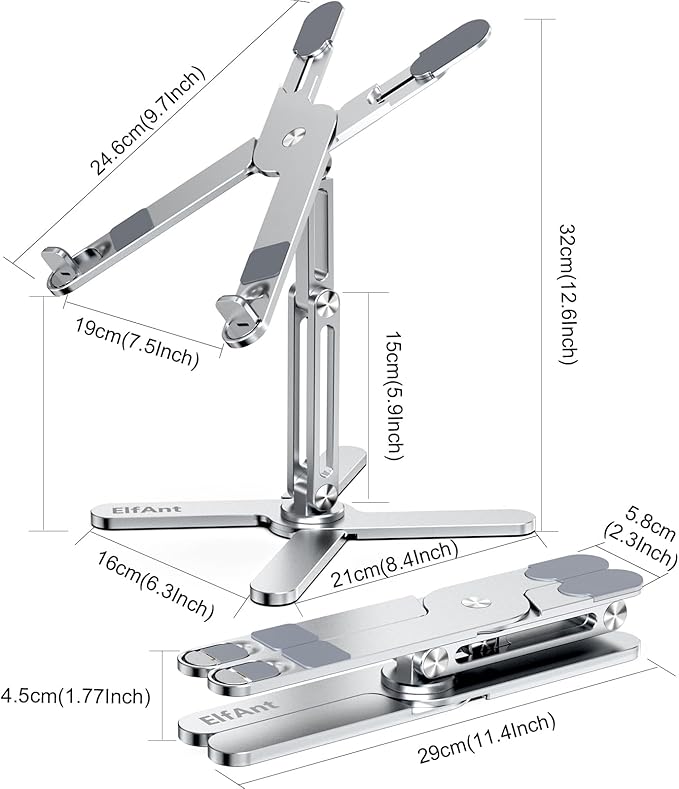 Laptop Stand 360 Degree Rotation Adjustable Portable for 10" - 17" Laptop Tablet
