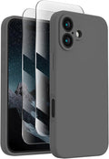 FireNova Designed for iPhone 16 Plus Case, Silicone Upgraded [Camera Protection] Case, Soft Anti-Scratch Microfiber Lining Inside, 6.7 inch, Space Gray
