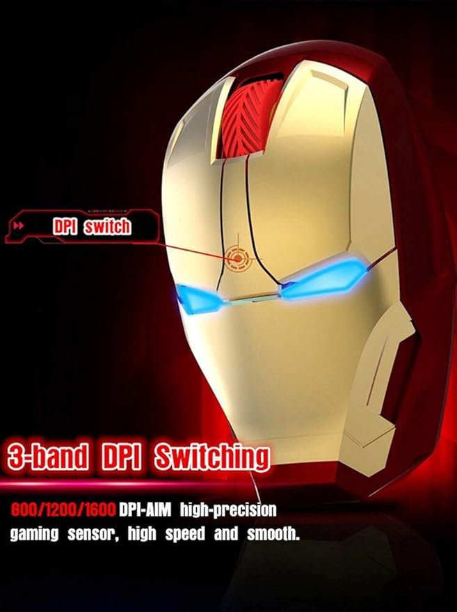 Cool Wireless Mouse, 2.4 G Portable Ergonomic Optical Wireless Mouse with USB Receiver | for Notebook PC Laptop Computer MacBook | with 8G USB Flash Drive | 3 Adjustment Levels