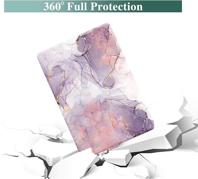 Funut for MacBook Air 13 inch Case 2022 2021 2020 2019 2018 Release M1 A2337/A2179/A1932, MacBook Air 2020 Case, Plastic Hard Shell Cover & Keyboard Cover for Mac Air 13.3 inch, Pink Purple