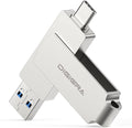 DIGIERA 256GB 2‑in‑1 USB‑A & USB‑C Flash Drive, USB 3.2 Gen 1 Thumb Drive, 500MB/s Read 400MB/s Write, 360° Swivel Compact Aluminum Memory Stick for File Transfer, Backup & Travel Storage