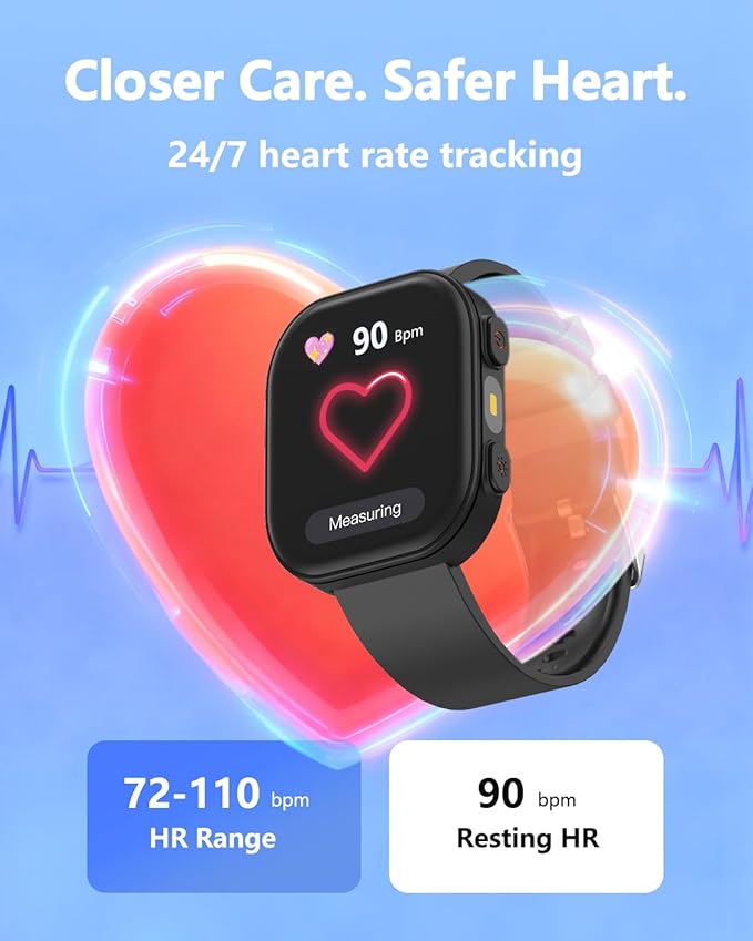 MorePro Smart Watch for Kids No App No Phone Required, Fitness Tracker Watch for Kids with Heart Rate, Blood Oxygen, Sleep Monitor, Pedometer, Puzzle Games, Music, Audio Stories Boys Girls 4-12 Black