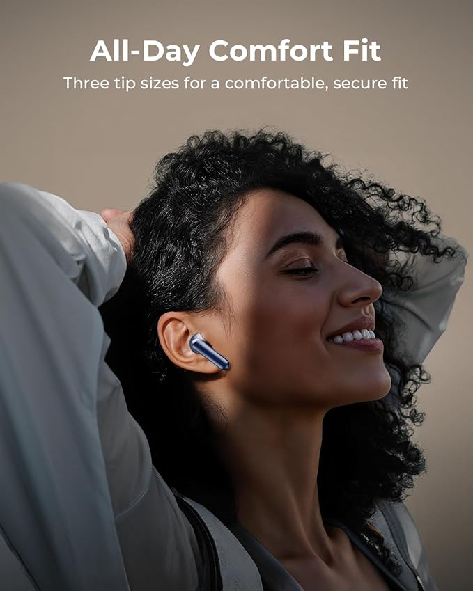 Wireless Earbuds, Ear Buds Active Noise Cancelling with Charging Case, 6.0 Bluetooth Earbuds with AI Clear Calls, 40H Playtime for Sports & Working, Stereo Sound Headphones for iPhone/Android-NavyBlue