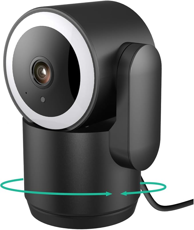 Luna 2K Indoor Cameras for Home Security, 2.4GHz & 5GHz WiFi, 360-Degree Pan-Tilt, Built-in Spotlight, Human Auto Tracking, Siren, Pet/Dog/Baby Camera with Phone app, Black (2026 Upgrade Version)