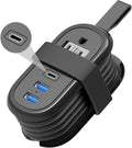 BEVA Travel Power Strip with USB Ports, 4FT Travel Flat Plug Extension Cord, Fast Charge PD 20W 2 Outlets 3 USB Ports, Non Surge Protector for Cruise Ship Travel Essentials(PD20W Charge Black)