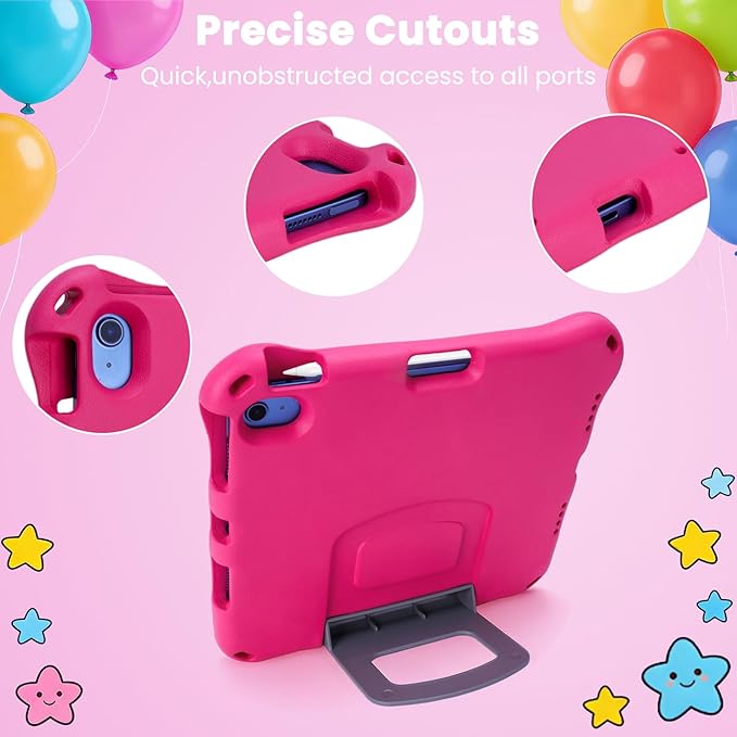 Kids Case for New iPad 11th Gen (A16) 11-inch 2025 & 10th Generation 10.9" 2022 & Air 11" 2025/2024 & Air 5th/4th Gen & Pro 11,Durable Shockproof Cover with Pencil Holder Handle Stand.Pink