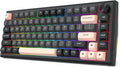 Redragon K687 PRO Wireless CNC Gasket Gaming Keyboard, 81 Keys Mechanical Keyboard w/Premium CNC Aluminum Board, Easy-Control Knob, 5-Layer Noise Dampening, Custom Linear Switch, Round PBT Keycaps