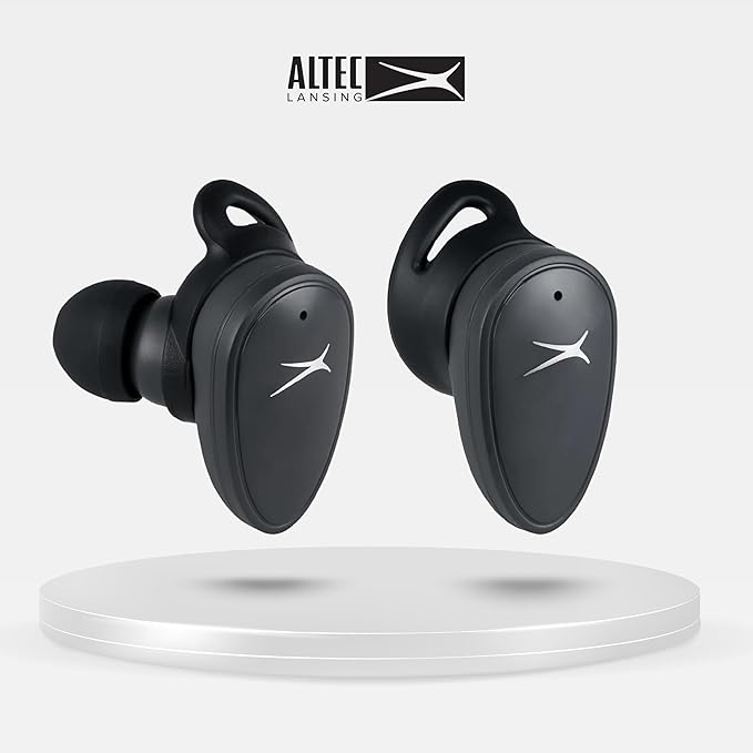 Altec Lansing Nanobuds ANC 2.0, Bluetooth Earbuds with Hybrid ANC, Waterproof Earbuds, Wireless Ear Buds with Voice Assistant, Sport Earbuds with 36hr Battery (Black)