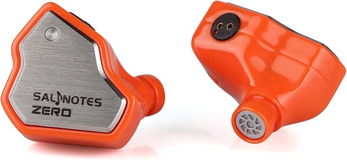 Linsoul 7Hz Salnotes Zero HiFi 10mm Dynamic Driver in-Ear Earphone IEM with Metal Composite Diaphragm Stainless Steel Faceplate Detachable 2Pin OFC Cable (Orange, Without Mic)