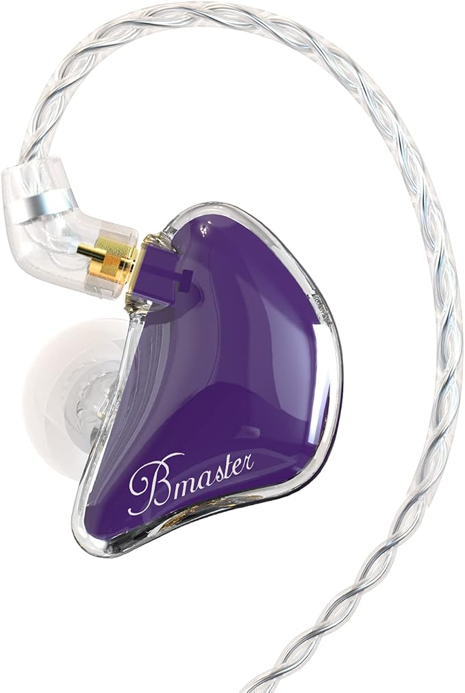 BASN Bmaster Triple Drivers in Ear Monitor Headphone with Two Detachable Cables Fit in Ear Suitable for Audio Engineer, Musician (Purple)