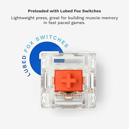 GLORIOUS Gaming GMMK 2-65 Percent Keyboard - White Custom Layout - Compact Low-Profile - Hotswap w/Cherry Mx Style Switches - Incl. Double Shot Keycaps & Linear Switches