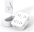HANYCONY 25 Ft Extra Long Extension Cord with Ultra-Thin Flat Plug, 8 Widely Spaced Outlets & 4 USB Ports (2 USB C), 1080J Surge Protector Power Strip for Home, Office, Workshop, Wall Mount Design