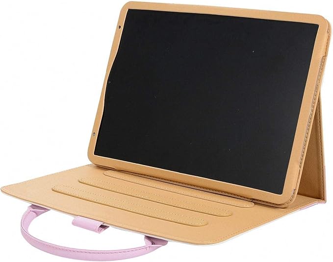 Handbag Case for iPad A16 11" 11th/10th Generation (2025/2022), Techcircle Cute Bowknot Pocket [Magnetic Closure] Wallet Folio Stand Double Handle PU Leather Carrying Case, Auto Sleep/Wake, Pink