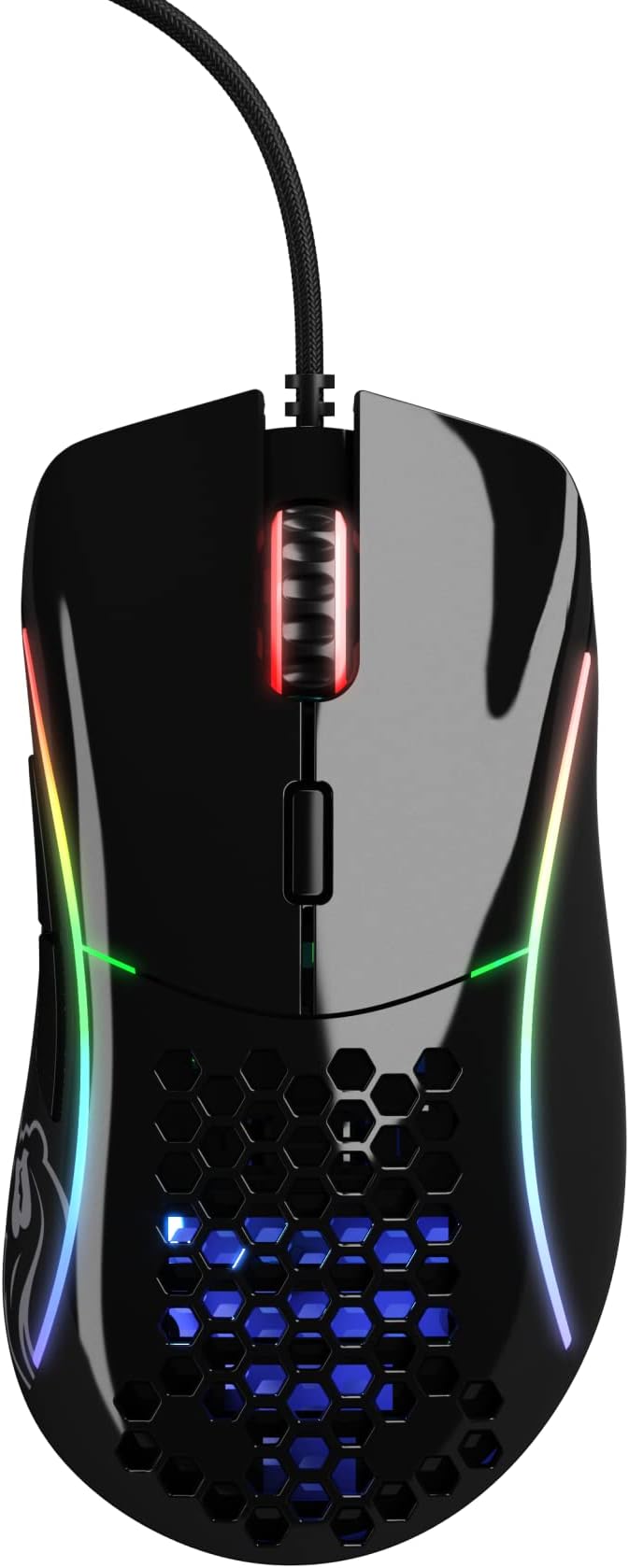 GLORIOUS Gaming - Superlight Wired PC Gaming Mouse with Honeycomb Shell, 6 Programmable Buttons, RGB Lighting & PTFE Skates - Model D, Glossy Black