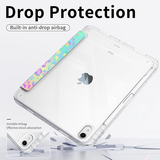 Case for iPad mini 7 2024 (A17 Pro)/ iPad mini 6 (2021), iPad 8.3-inch 7th/6th Generation Case, Trifold Stand Protective Slim Clear Back Cover with Pencil Holder, Composition Book