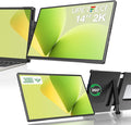 UPERFECT Laptop Screen Extender, 2K 14" 360°Unique Swivel Hinge w/ 180° Automatic Rotation, 2240x1400 QHD IPS Portable Monitor for 14"-17'' Laptops, Plug & Play with Mac, Wins, Dex (Only one Screen)