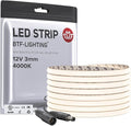 BTF-LIGHTING FCOB COB 3mm Width UL Listed Super Narrow Flexible Uniform LED Strip Light 16.4FT DC12V 4000K CRI 90+ Dimmable LED Ribbon for Kitchen Home Indoor Decoration(No Adapter or Controller)