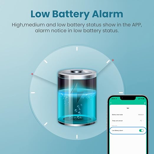 WiFi Thermometer Hygrometer: Digital Indoor Temperature Humidity Monitor with App Notification Alert, Free Data Storage Export, Backlit LCD Screen, Smart Temperature Sensor Compatible with Alexa