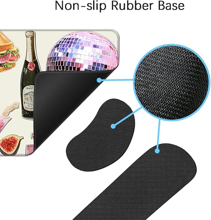MIBITRI Keyboard Mouse Pad Set, Extended Gaming Mouse Pad+Ergonomics Keyboard Wrist Rest Support, Memory Foam, Easy Typing Pain Relief, 4Pcs XXL Ultra Thick Desk Mat, Collage Lovely
