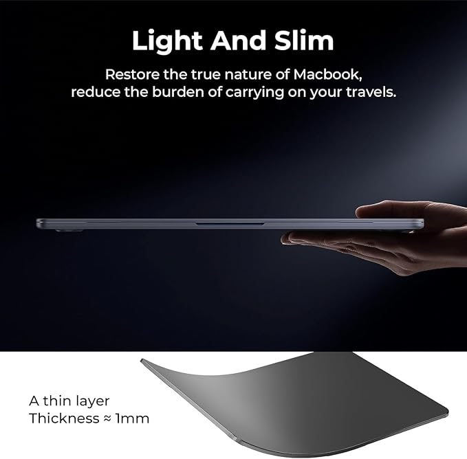 BlueSwan for MacBook Air 13 inch Case, 2026-2022 M5 M4 M3 M2, Anti-Scratch Flexible Protective Laptop Cover with Grippy Matte Texture, Slim and Easy Installation, Frosted Black