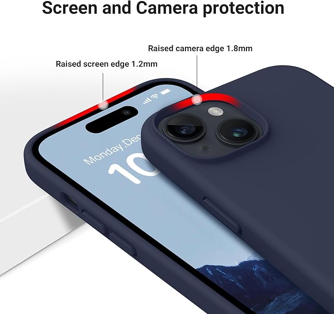 OTOFLY Designed for iPhone 15 Case, Silicone Shockproof Slim Thin Phone Case for iPhone 15 6.1 inch (Midnight Blue)