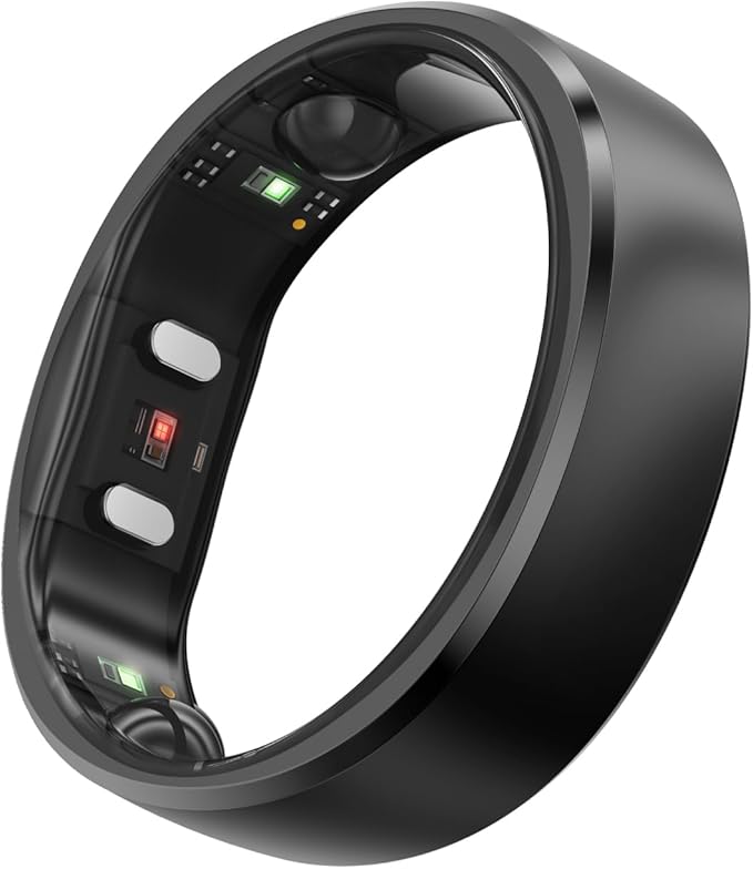 RingConn Gen 2, World’s First Smart Ring with Sleep Apnea Monitoring, No APP Subscription, 12-Day Battery Life, Stress/Heart Rate/Women's Health Tracker, Android & iOS Compatible (Black, Size 11)
