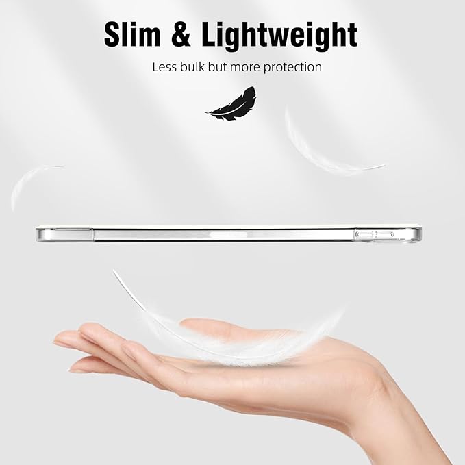 for iPad Air 13 inch M4/M3/M2 2026/2025/2024 Case, iPad Pro 12.9 (6th/5th Generation 2022/2021), Hard PC Translucent Frosted Back Shell Case with Auto Wake/Sleep, Trifold Stand Cover, White