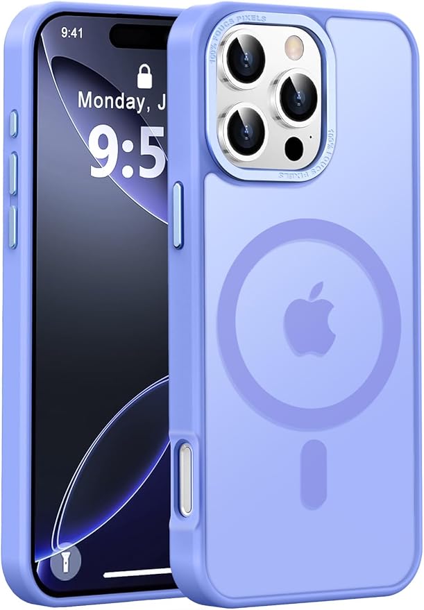 Newfuture Designed for iPhone 16 Pro Max Case with Magnetic [13 FT Military Drop Protection] [Compatible with Magsafe] Slim Translucent Matte Shockproof with Anti-Fingerprint Phone Case, Light Purple