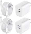20W Dual Port Type C Fast Wall Charger Power Adapter, USB C Charging Block with 3FT USB-C to C Cable for Phone 17/16/15/15 Plus/15 Pro/15 Pro Max, Pad Pro/Air, Android Phone