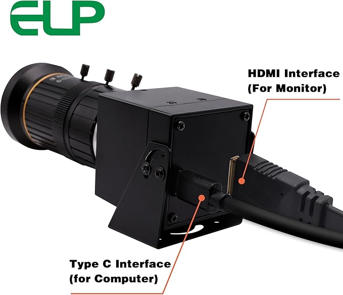 HDMI USB Camera 4K 30fps USB Webcam for Live Streaming 5-50mm 10X Manual Zoom Web Camera USB HDMI Simultaneous Output Video Camera Close-up PC Camers Plug and Play for Linux Raspberry Pi Jetson Nano