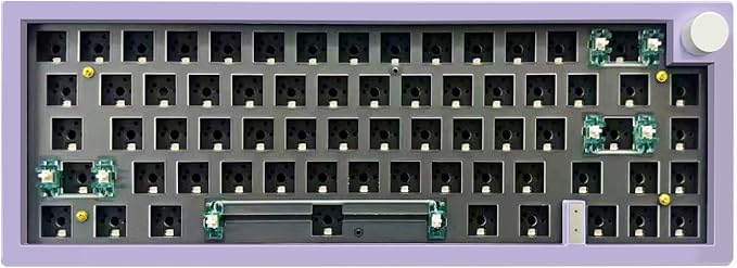 BOYI GMK67 65% Hot-Swappable Mechanical Keyboard Kit,Bluetooth 5.0/2.4G/Type-C Tri-Mode,RGB Backlit,Gasket Mount,DIY Custom Kit with Knob&EVA Mat(Purple)